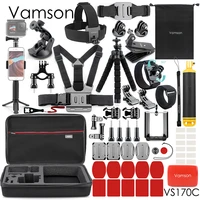 vamson for gopro 10 9 sports camera general accessories set three types of tripods for go pro hero 10 9 8 7 6 for eken h8r vs170