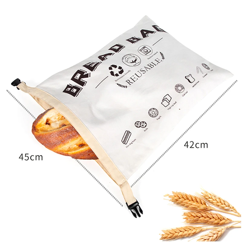 1 шт. Многоразовые Пакеты для хлеба из чистого хлопка и льна | Дом сад
