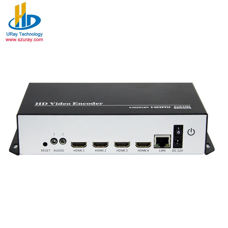 

URay Tech 4 In 1 1080P HDMI Video To IP Encoder 4Ch HD Video Encoder IPTV H.264 Live Stream Encoder RTMP RTSP HTTP HLS UDP ONVIF