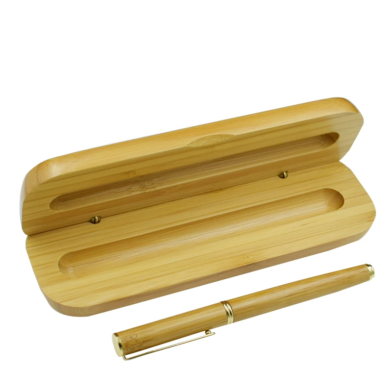 Гелевая ручка с чехлом набор из натурального бамбукового материала роскошная в