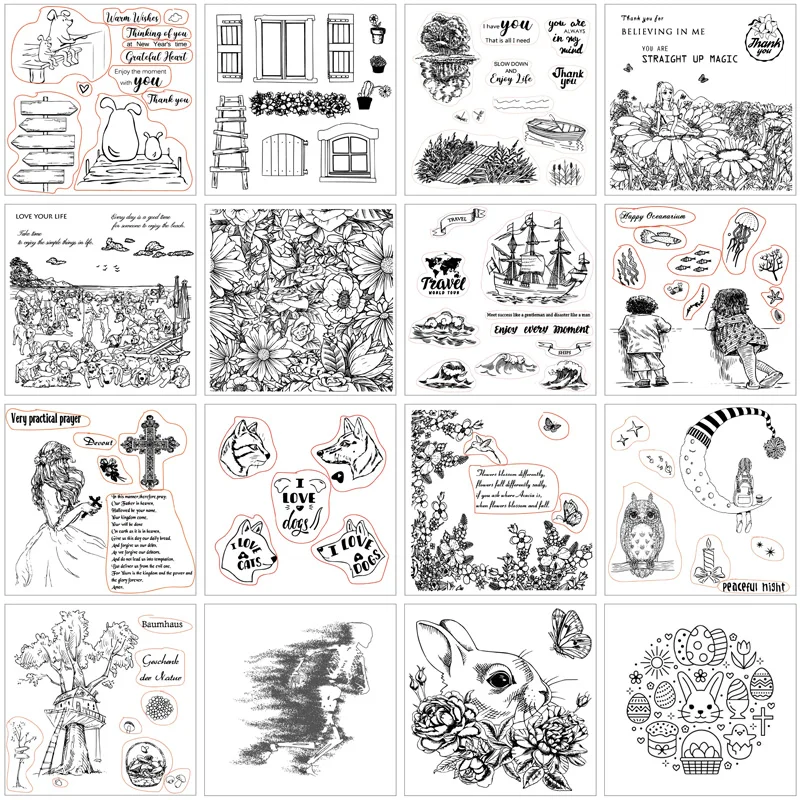 

Happy Easter Bunny Silicone Clear Stamps 2021 New DIY Scrapbooking Embossing Photo Album Decor Paper Card Craft Supplies