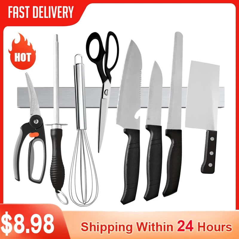 Магнитный держатель для ножей 30 см клейкая лента 3 м многофункциональный