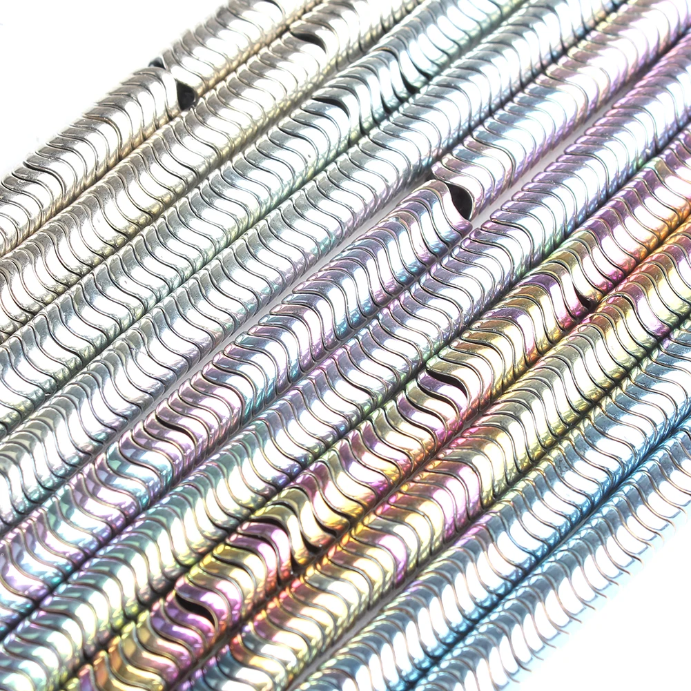 

6mm Natural Stone Hematite Beads Flat Round Wave Disc Beads For Jewelry Making Diy Waist Beads Women Jewelry