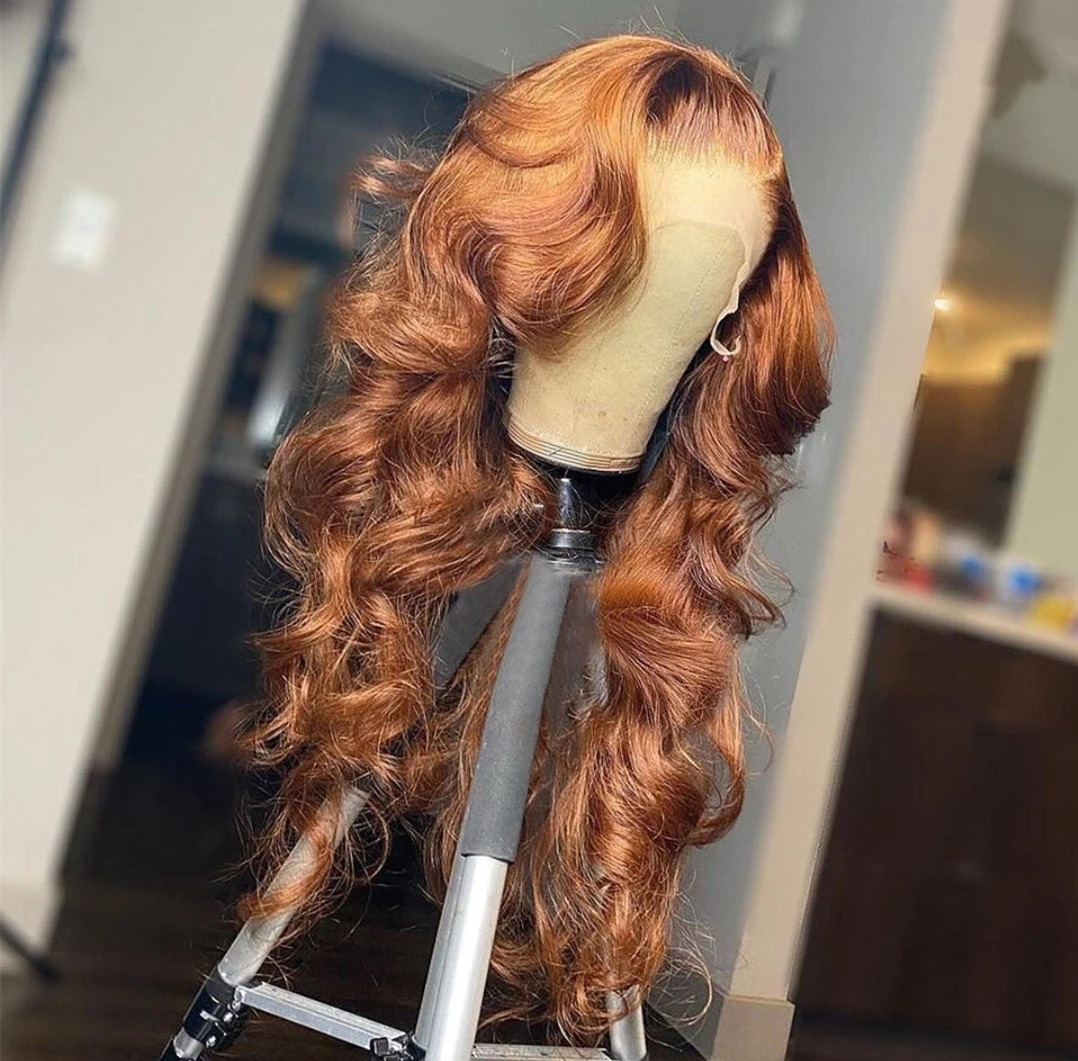 Beli Sebelum Dipetik Wig Gelombang Longgar Wig Highlight Brasil Ombre Coklat T Bagian Renda Depan Wig Rambut Manusia Untuk Wanita Wig Ombre Renda Depan
