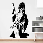Мультяшная японская Манга Аниме гейши мечи катаны Наклейка на стену красивая девушка Самурай Рыцарь Воин комнатный винил домашний декор