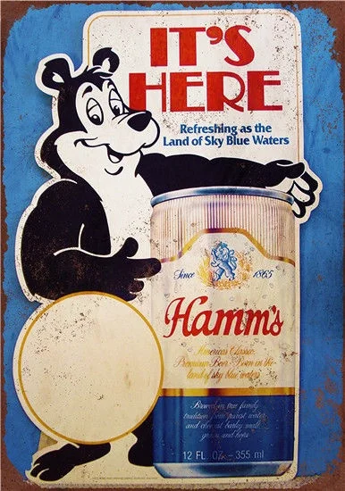 

Metal Tin Sign Hamm Beer Pub Home Vintage Retro Poster Cafe ART