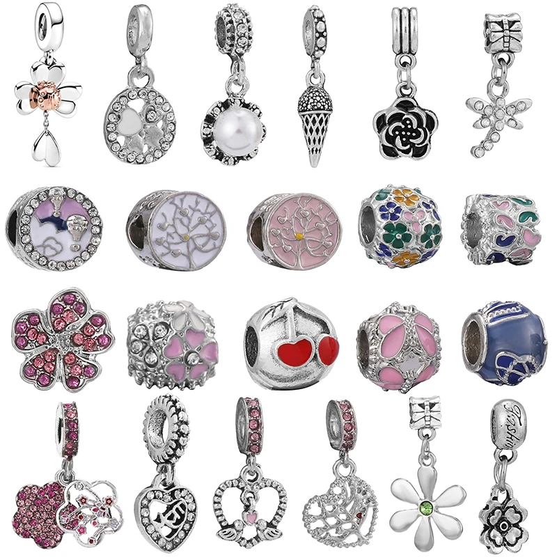 2 шт./лот новые шармы в виде клевера и божьей коровки бусины подвески фирменные