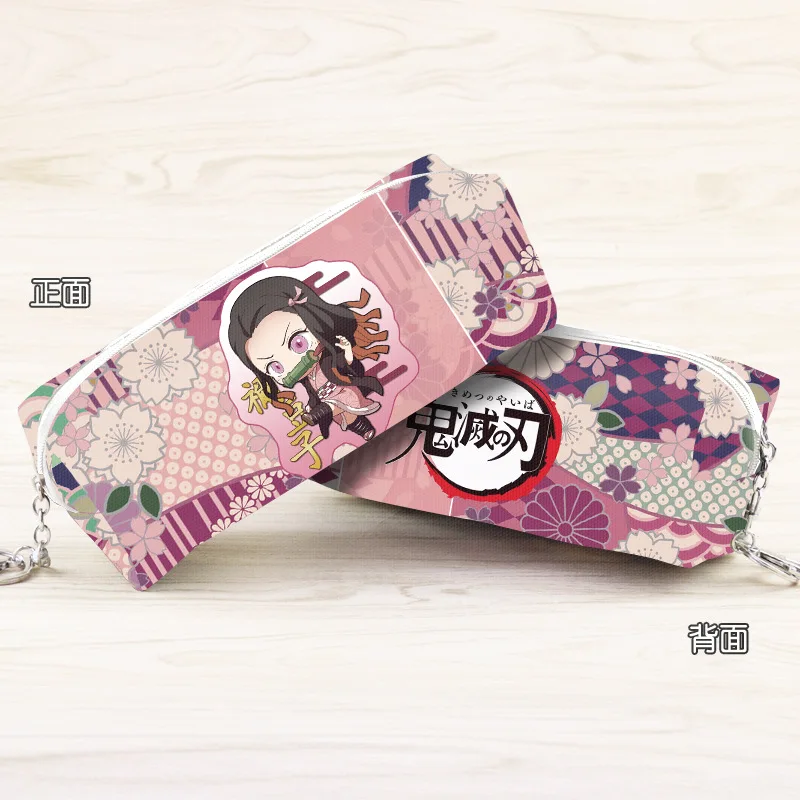 Чехол карандаш для косплея Demon Slayer на молнии с принтом косметичка Подарочная