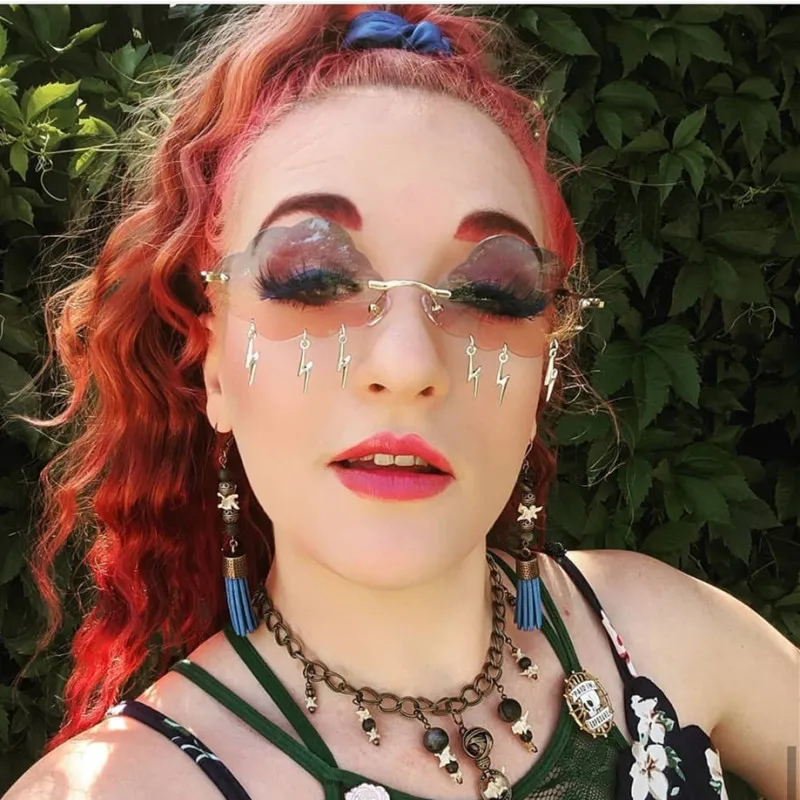 

Солнцезащитные очки женские, без оправы, с молнией