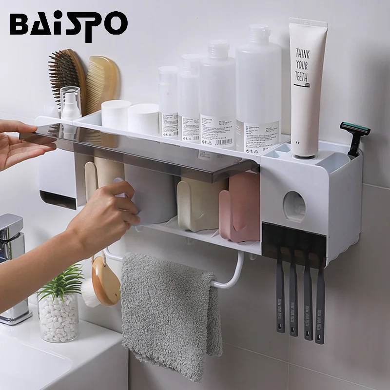 Держатель для зубных щеток BAISPO автоматический диспенсер зубной пасты