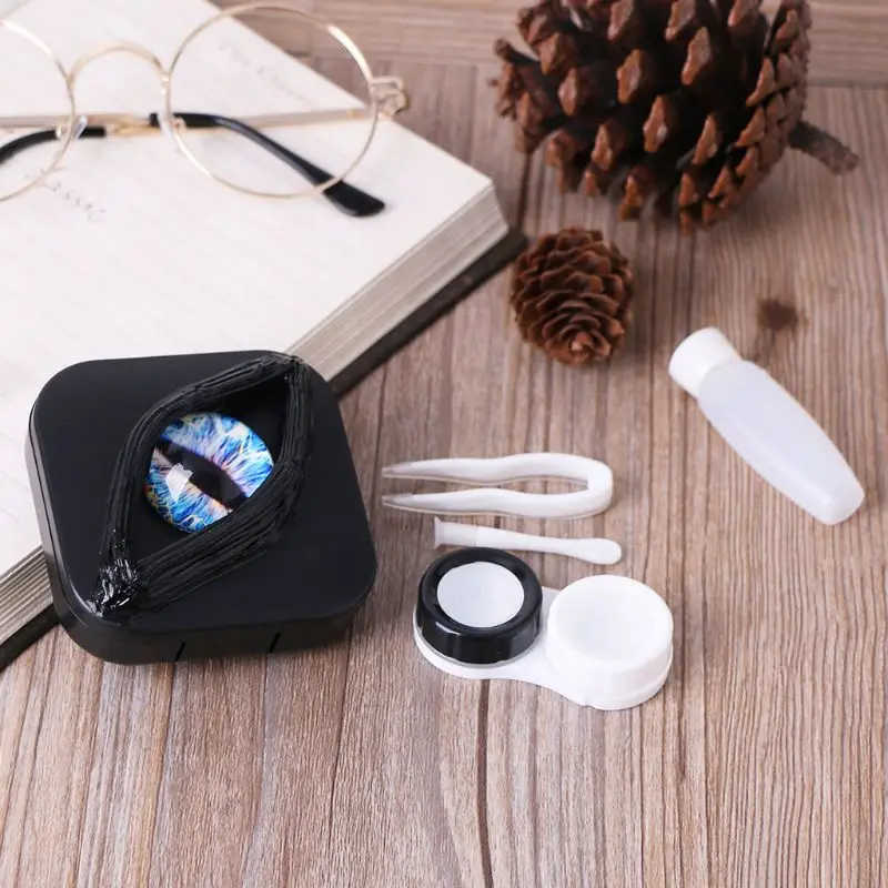 Чехол для контактных линз милые подарки на Хэллоуин Индивидуальная коробка глаз
