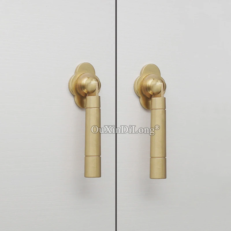 

Brand New 2PCS European Pure Brass Furniture Handles Drawer Pulls Cupboard Wardrobe Kitchen Cabinet Pens Handles and Knobs