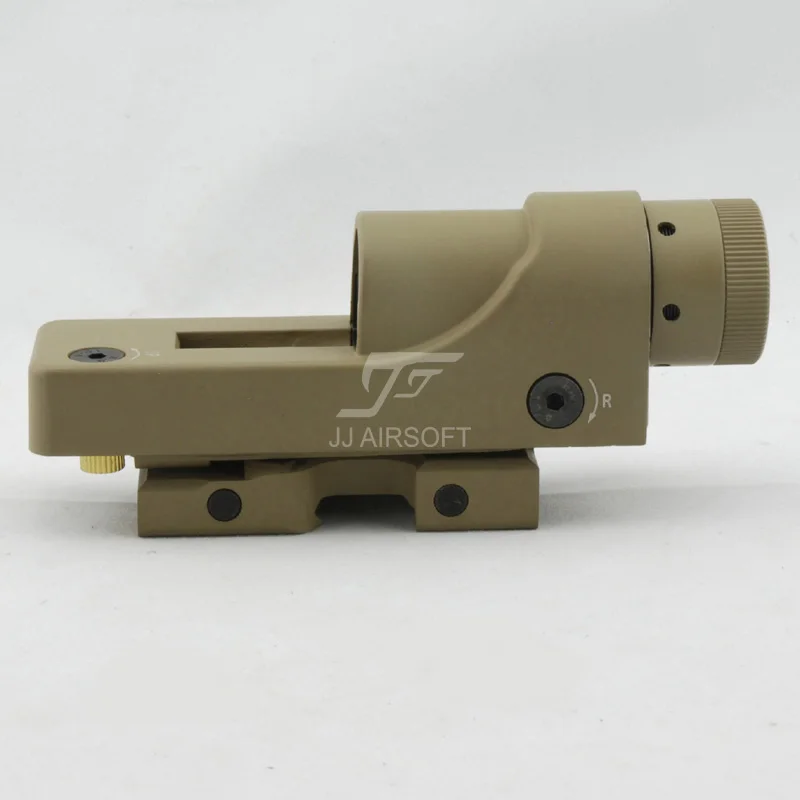 JJ Airsoft 1x24 зеркальная треугольная сетка с красной точкой (черная/желтая) RX06 сетка|red