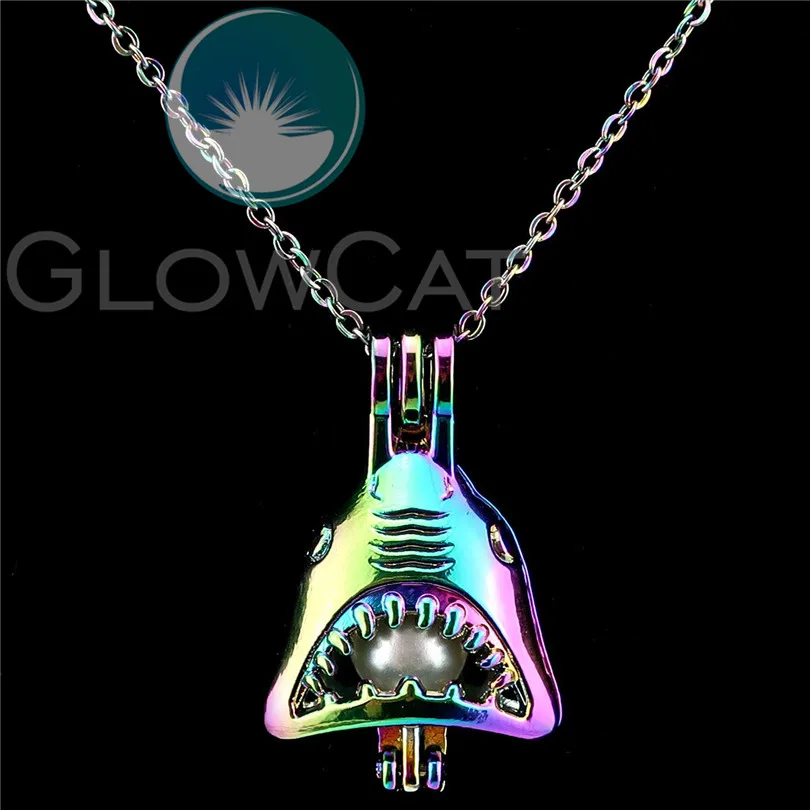 Радуга Акула бусины клетка Духи диффузор для эфирных масел драгоценный камень и