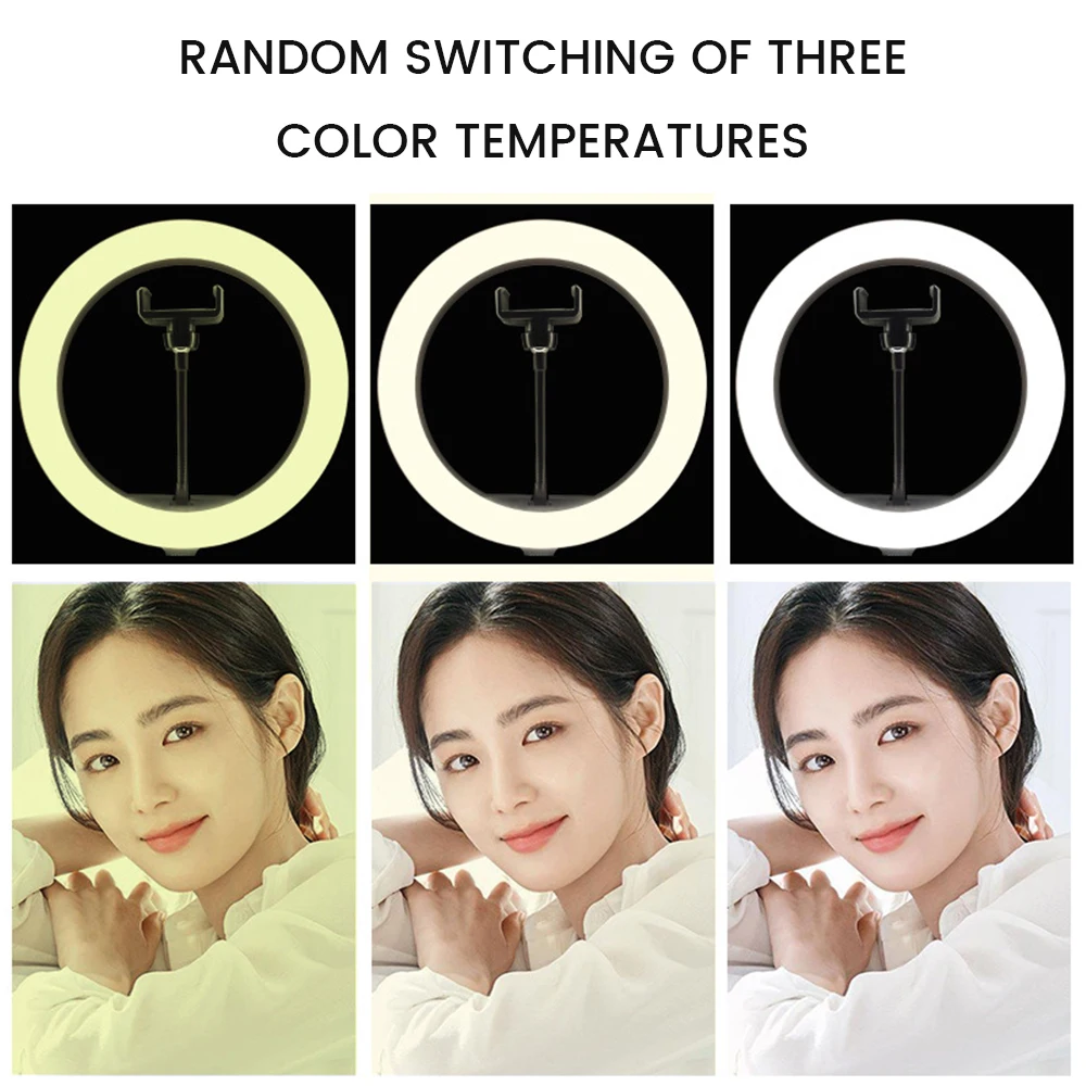 Кольцевой светильник для селфи 10 дюймов штатив 26 см портативный с пультом