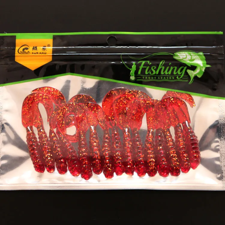 FeelFun поддельная приманка в виде личинок 15 шт./пакет силиконовая резина светящаяся