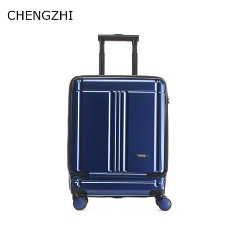 CHENGZHI, 20 дюймов, деловой чемодан, сумка на колесиках, роскошная, высокое качество, сумка на колесиках для ноутбука, чемодан на колесиках - Цвет: dark blue
