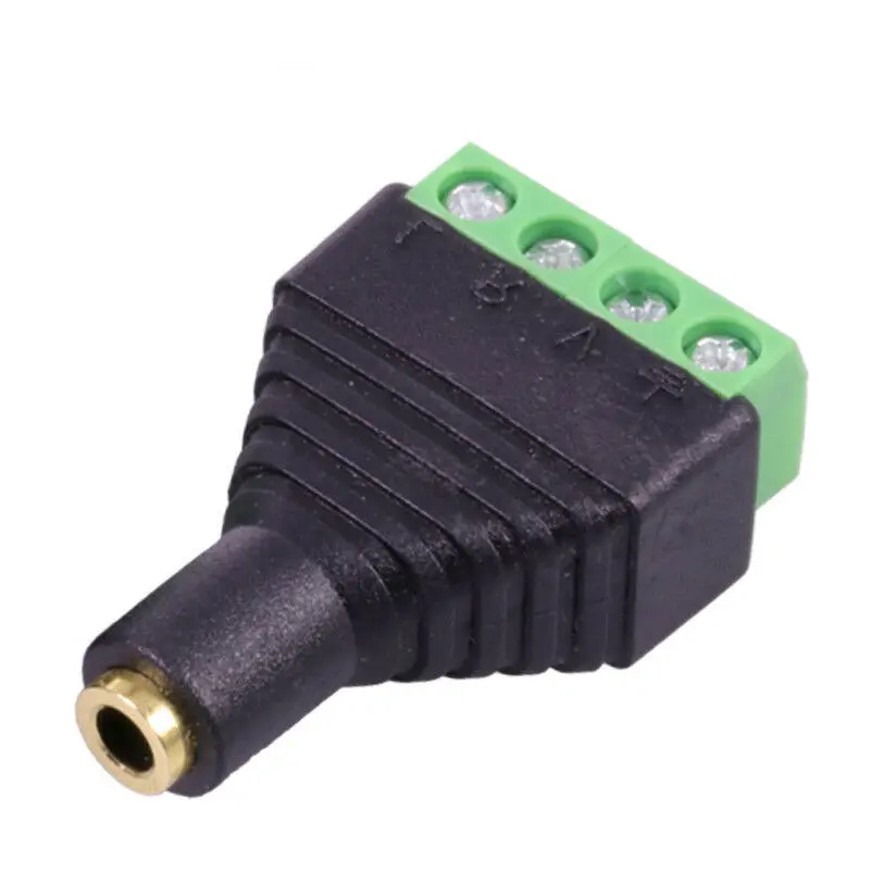 

3.5mm 1/8" Stereo Female 4 Pole To AV Screw Video Balun Terminal Plug Adapter