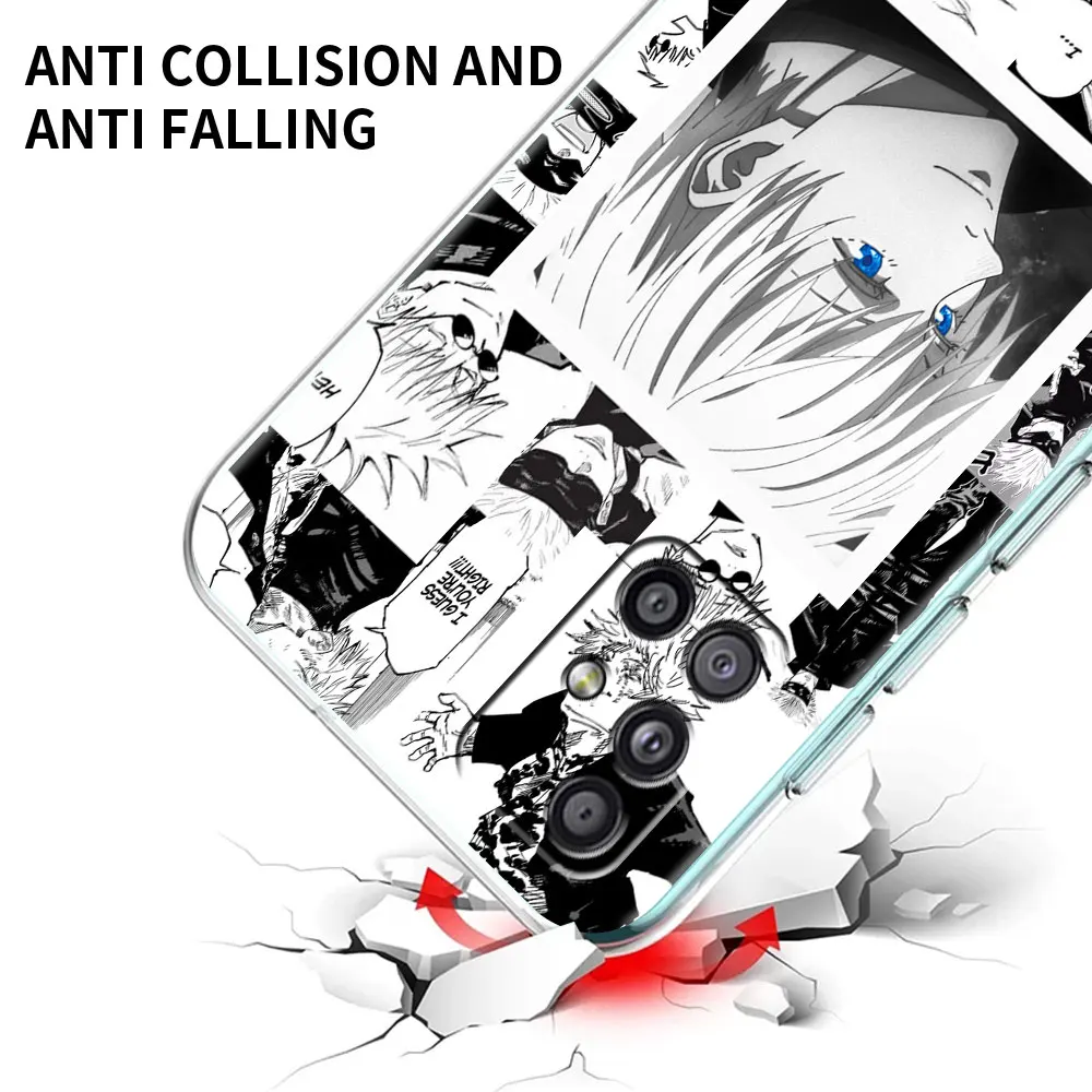 Soft TPU Case For Samsung Galaxy A51 A21s A52 A71 A12 A31 A41 A32 A02s M31 A11 A72 Transparent Phone Cover Jujutsu Kaisen Gojo