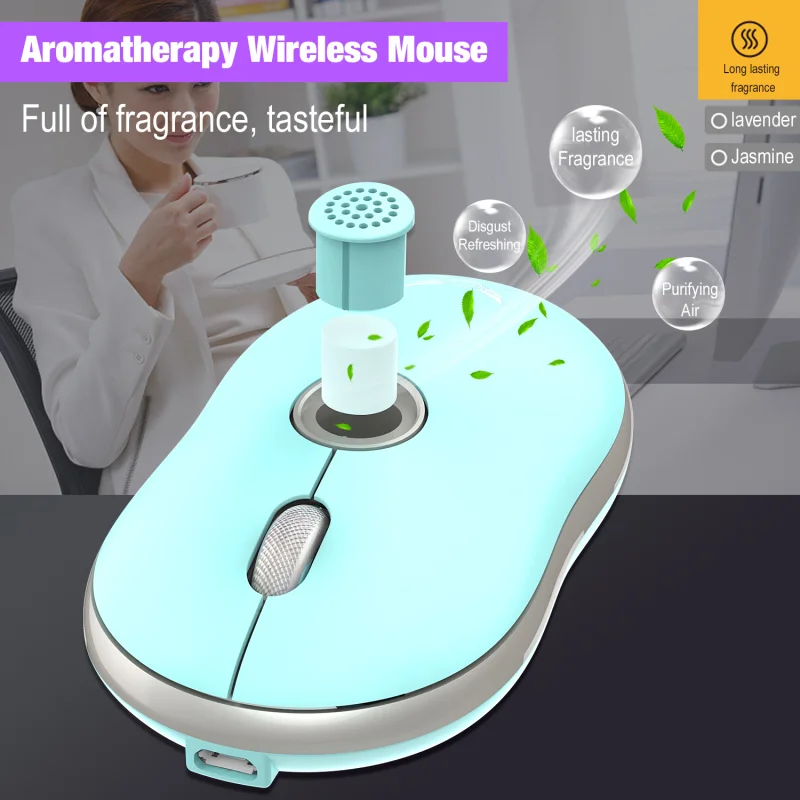 

New Aromatherapy Wireless Charging Mouse Gaming Mouse USB Desktop Computer Mice Ergonomic 1600DPI Mice For PC Laptop Office Home