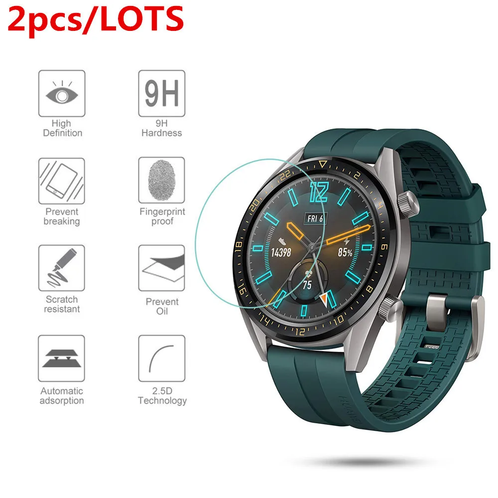 

2pcs For Huawei Watch Gt Active /elegant Tempered Glass Screen Protector Protective Film Guard Anti Explosion Anti-shatter