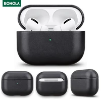 bonola native italian leather case for airpods pro seamless fit full protection cases for apple airpods 32 tactile feel cover