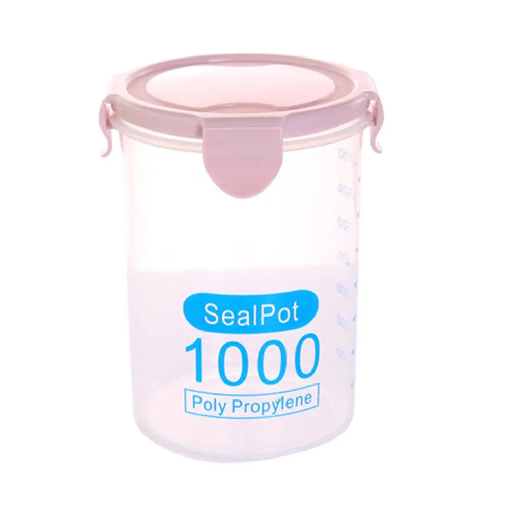

Multi-functional Clear Plastic Sealed Cans Storage Tank Kitchen Dry Food Containers Home Food Grain Storage Jar