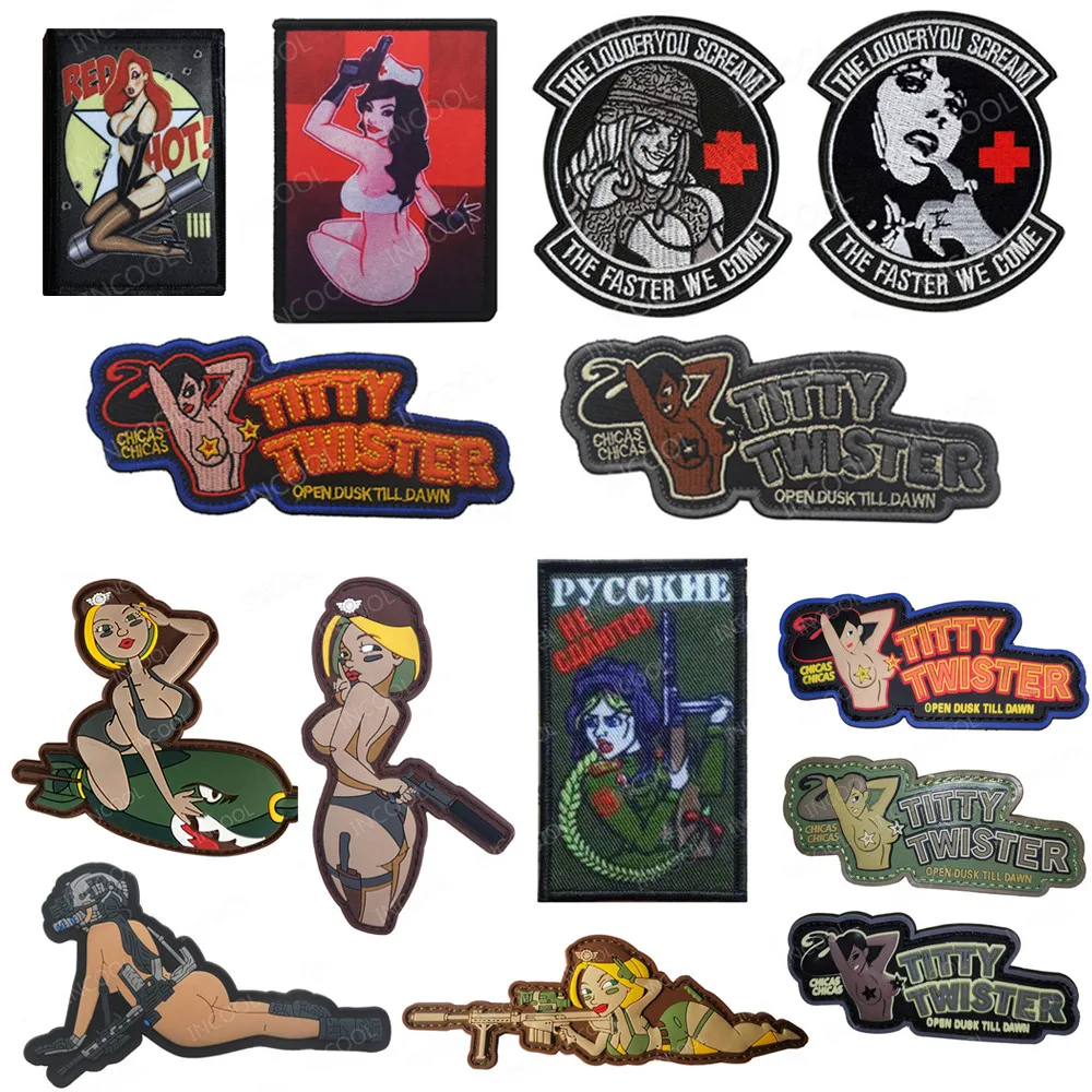 Летать бомба резиновые вышитые патчи пикантные пистолет для девочек медсестра