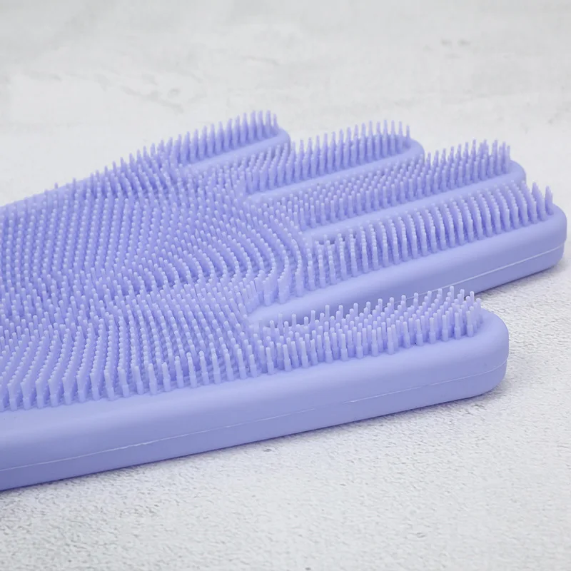 

1 Pair Silicone Magic Cleaning Gloves Kitchen Washing Gloves Household Dishwashing Rubber Glove for Wash
