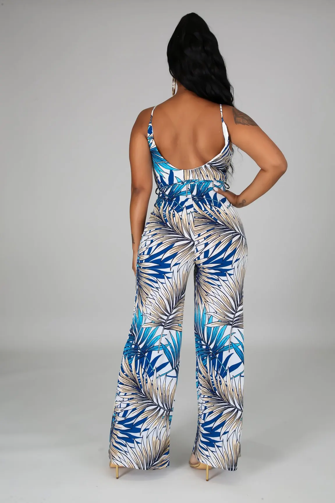 

Fashion Sexy Women Summer Jumpsuit Backless Casual Female Rompers Streetwear Overalls Women Bandage Wide Leg Jumpsuits