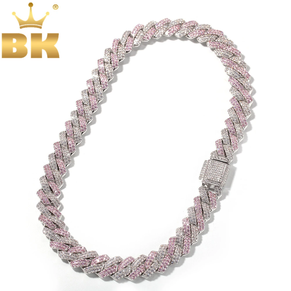 Шикарное двухтонное колье KING с микрозакрепкой и кубическим цирконием 13 мм белое