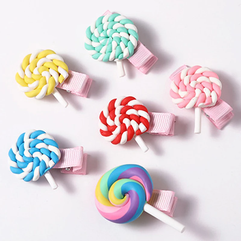 Детские заколки для волос карамельных цветов милый леденец радужные девочек