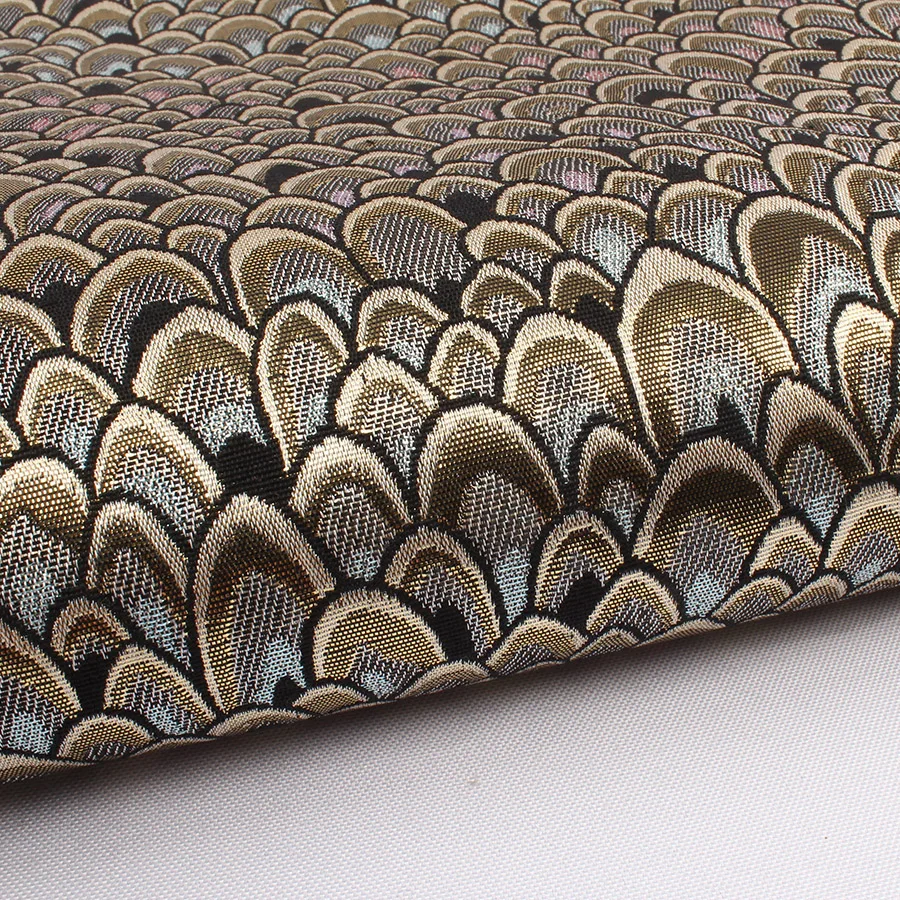 Блестящая жаккардовая парчовая ткань с перьями модные сумки для одежды сделай