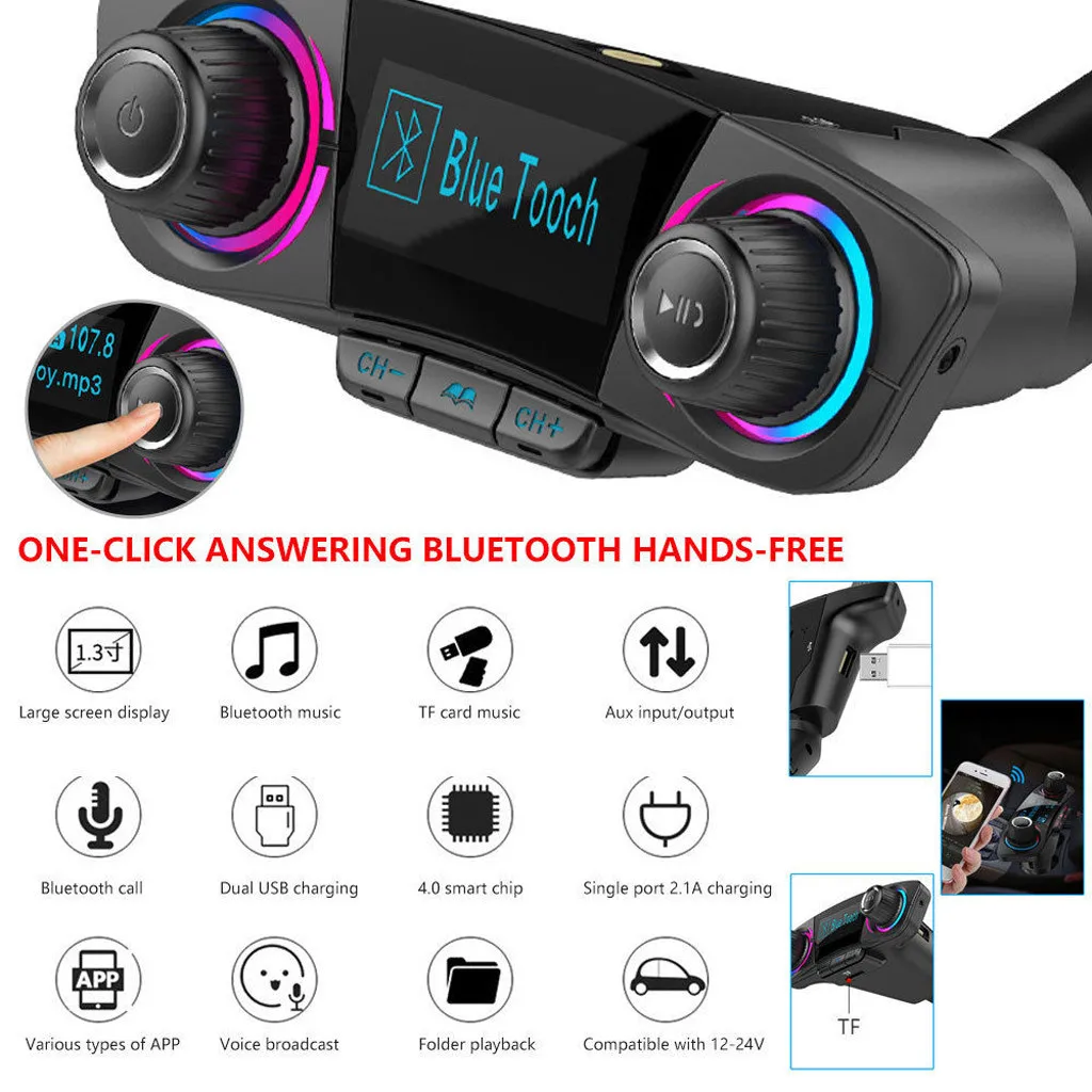 BT автомобильный fm-передатчик MP3-плеер Hands free Radio Adapter Kit Dual-charge USB зарядное устройство функция отключения памяти mp3-плеер
