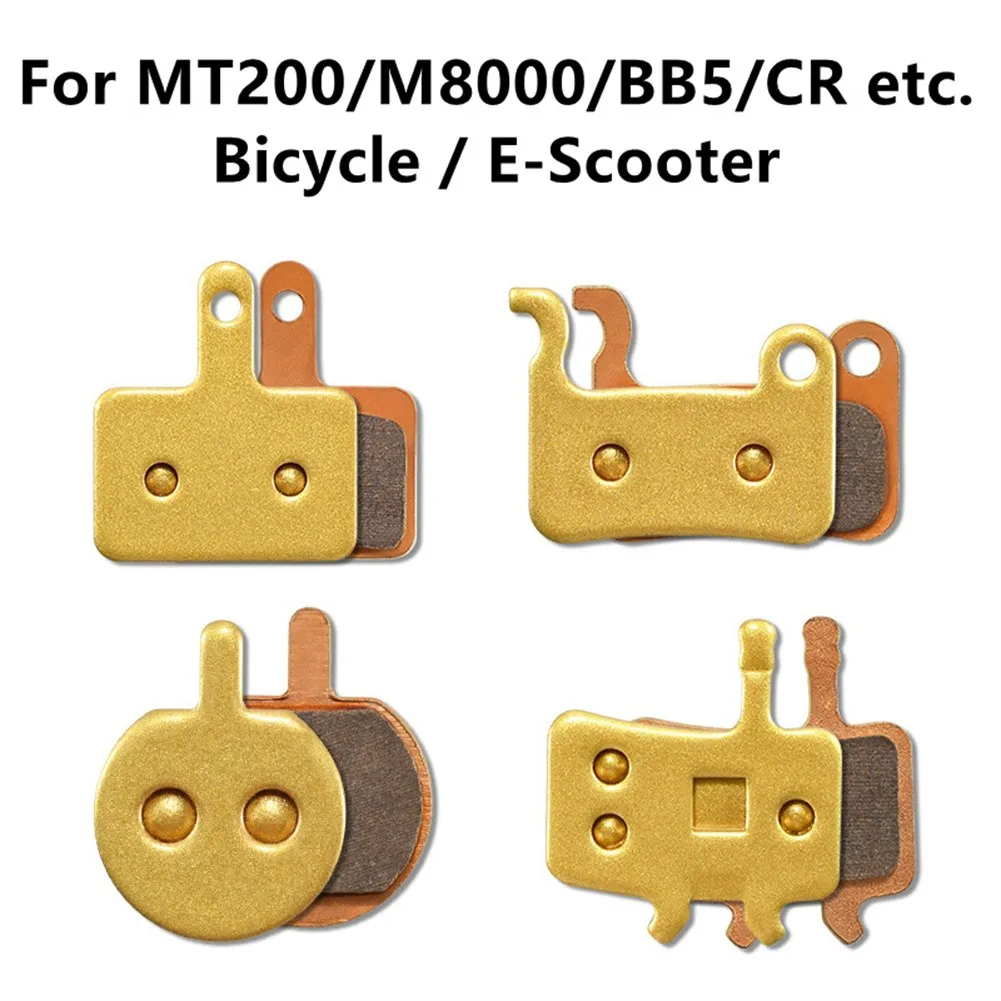 

1pair Bicycle Disc Brake Pad Copper Base Gold Metal Sintered Disc Brake Pads SHIMAN0/MT200/M8000/BB5/CR Bike Accessories