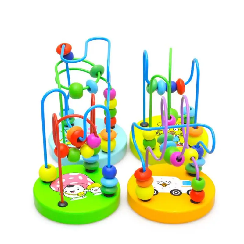 Дети Монтессори математические игрушки мультфильм мини круг шарик лабиринт