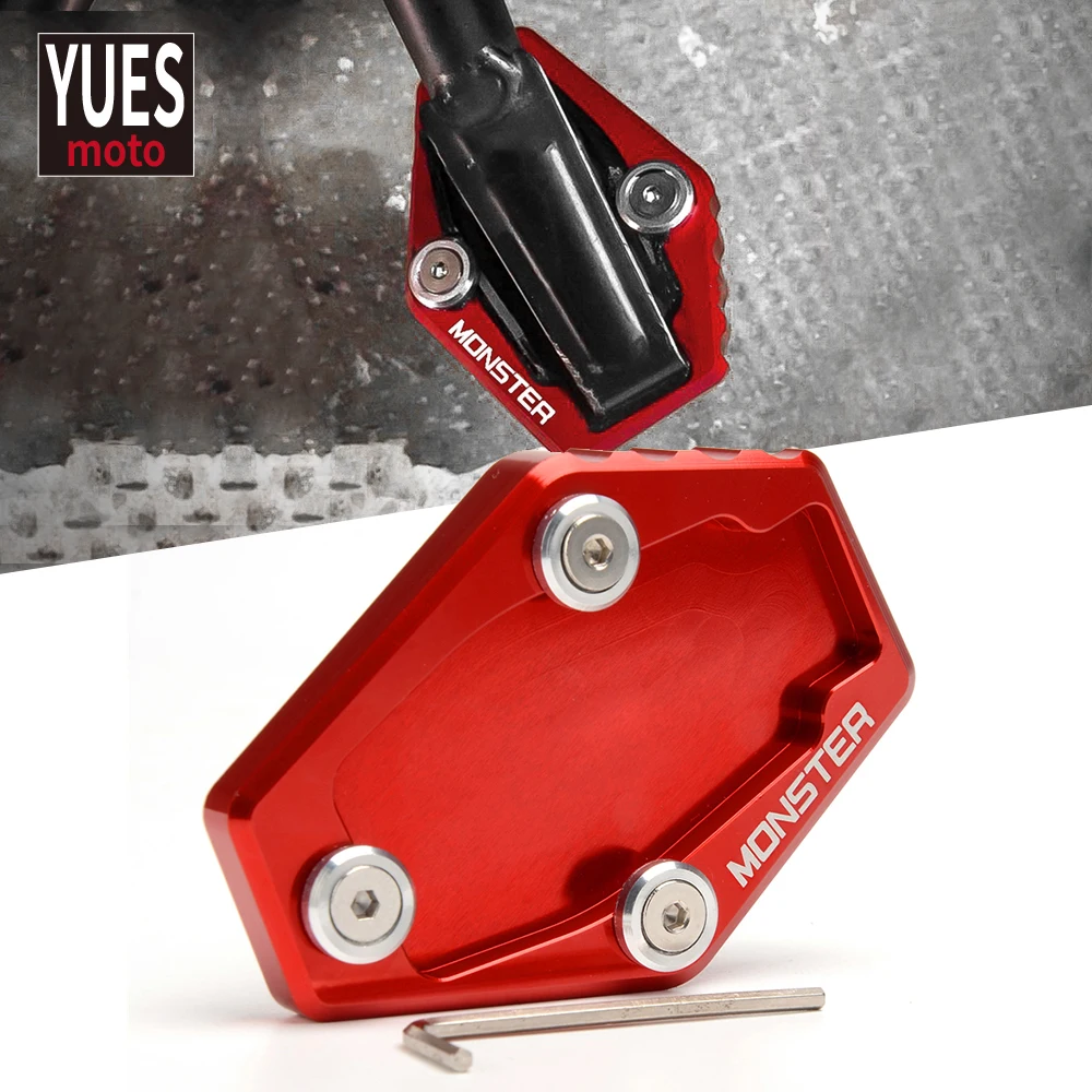 

CNC Motorcycle Accessories Kickstand Side Stand Extension Enlarge Plate For Ducati Monster 795 796 821 1200 1200S