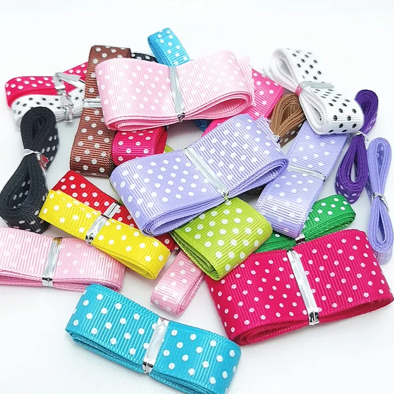 6 метров микс горошек печатных Grosgrain ленты, свадьбы, праздника, вечерние аксессуары для рукоделия карточная игра подарки упаковка поставки 