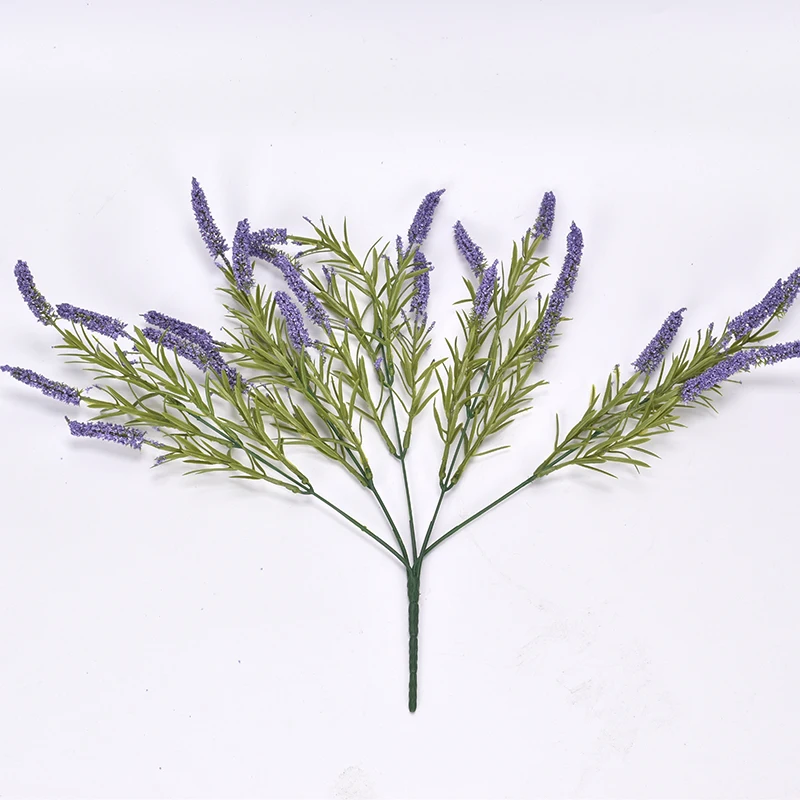 

Pampas Grass 1Bouquet Provence Purple Lavender Silk Artificial Flowers for Party Festival Home Decor Grain Decorative Fake Plant