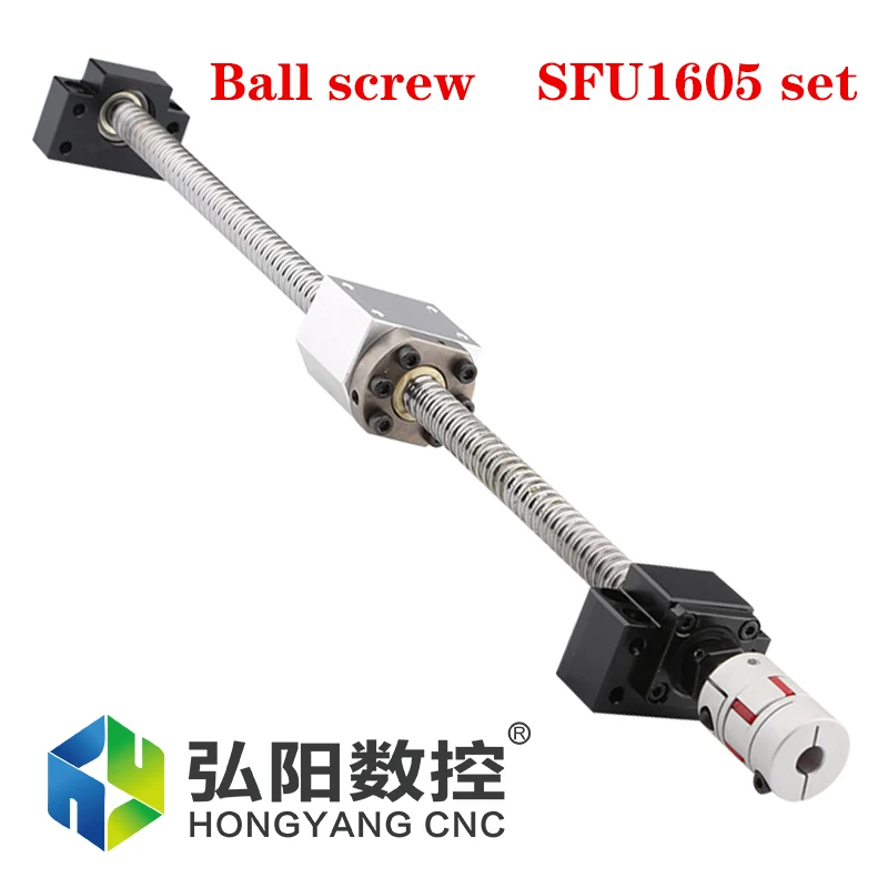 Cnc Ballscrew Sfu 1605 Set 500mm 1000mm With Ball + Nut + Support + Coupling + Bkbf Customized Ball Screw  For Cnc Machine