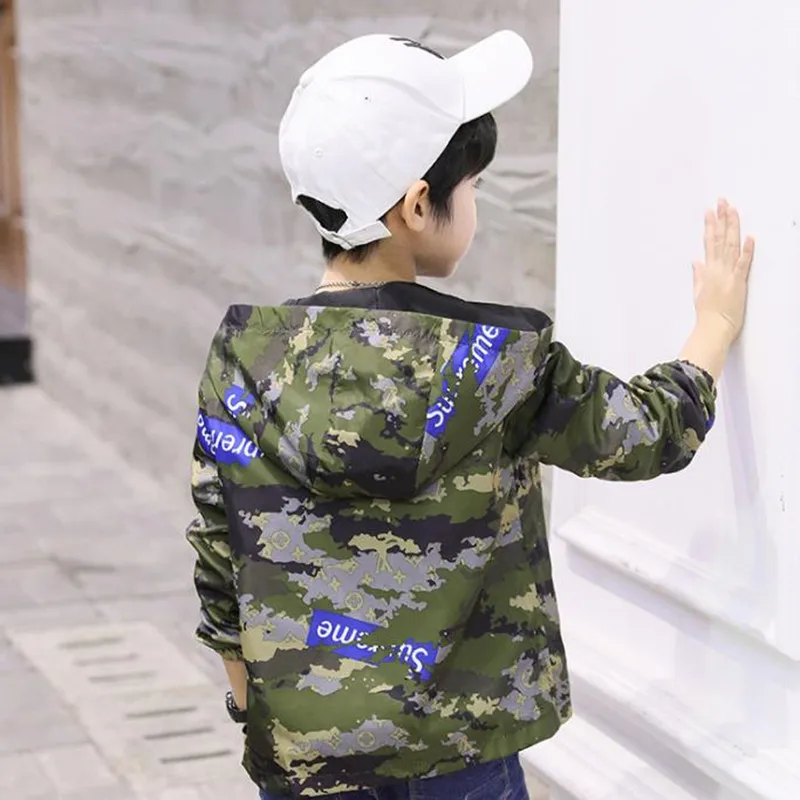 

Fall New Boys'Hat Coat Korean Brand Boys' Long-sleeved Boys'Wear Small Windshirts on Both Sides