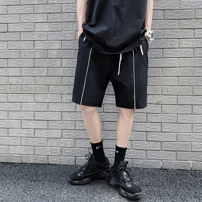 

Шорты мужские в полоску, Модные Простые повседневные пляжные, одежда в стиле хип-хоп, панк, уличная одежда, лето