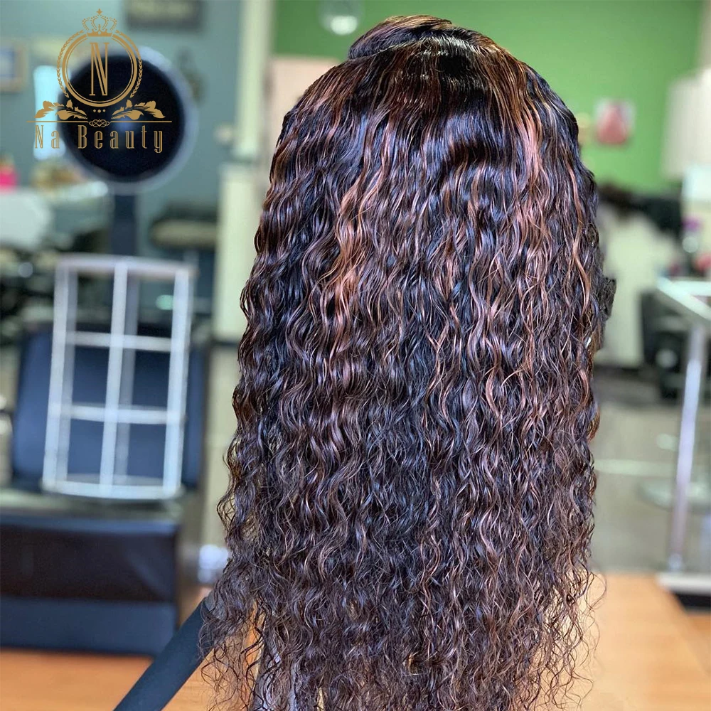 Медовая Блондинка хайлайтер кудрявый парик T часть кружева человеческие волосы