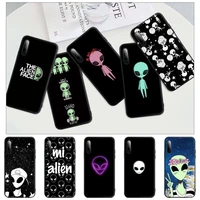 wholesale aesthetics cute cartoon alien black rubber cell phone case cover for honor 7a pro 7c 10i 8a 8x 8s 8 9 10 20 lite