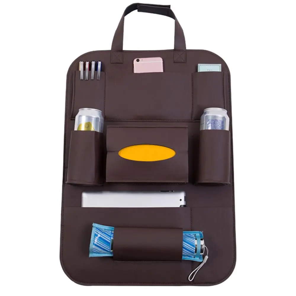 

80% Hot Sales Faux Leather Auto Car Seat Back Storage Bag Multi-Pocket Pouch Tidying Organizer