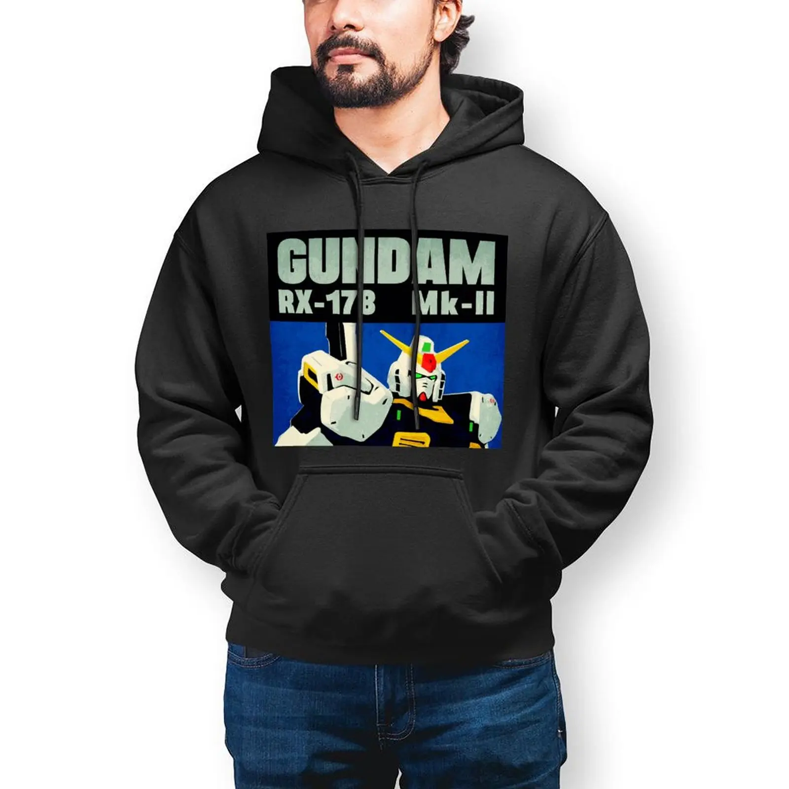 

Bandai Gundam Gundam RX-178 Mk-II Hoodies Anime Cotton Streetwear Pullover Hoodie Long Stylish Hoodie Men