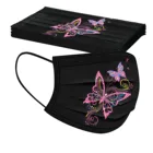 5 шт., одноразовая маска для лица с принтом бабочек