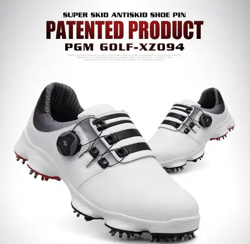PGM Golf Men's Sneakers Rotating Lace Waterproof Non-slip Shoes Detachable Slip Studs and Fixed | Спорт и развлечения