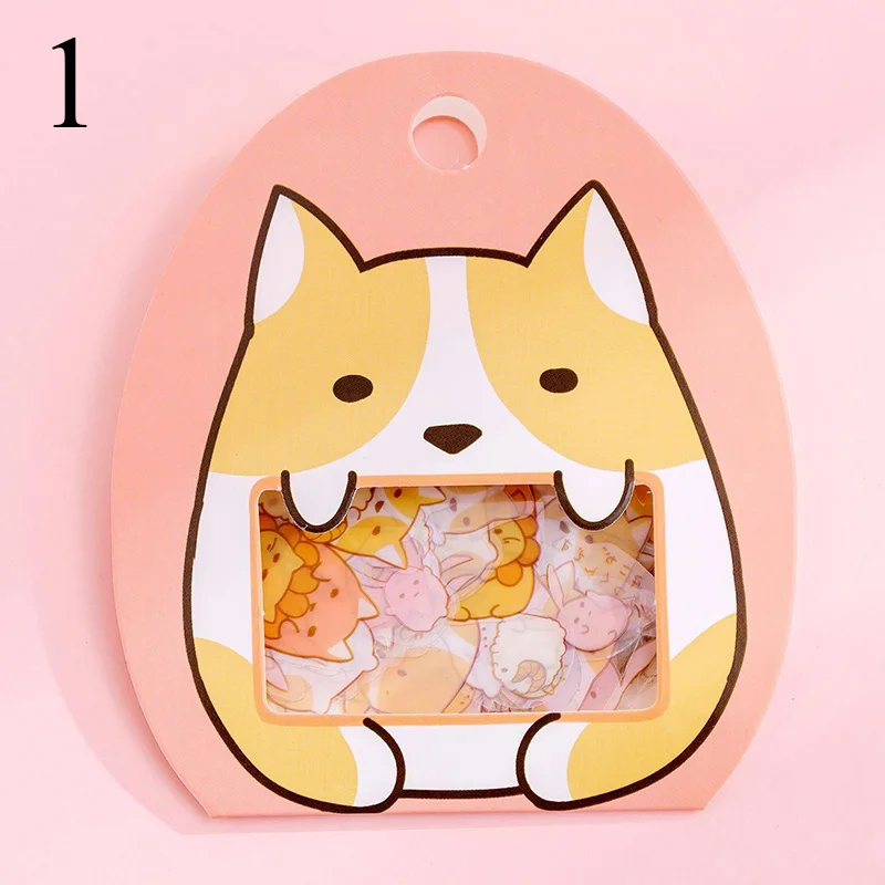 1 50 шт милые Мультяшные декоративные наклейки s Kawaii животные канцелярские наклейки s ПВХ клейкие наклейки для детей DIY принадлежности для скрапбукинга - Цвет: 1