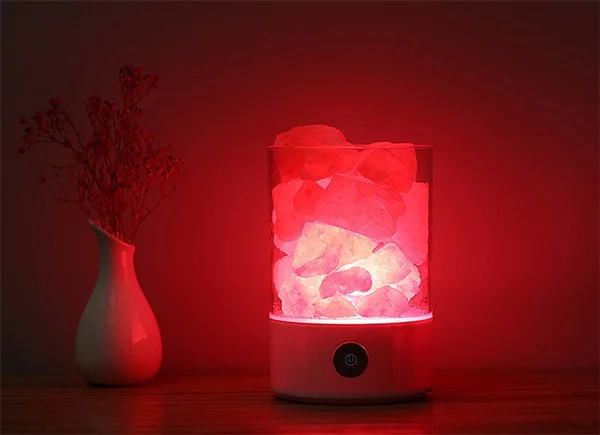 

Himalayan crystal salt lamp salt mine USB bedroom bedside table lamp romantic night light